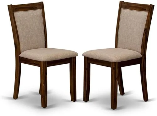 Vista 10 de East West Furniture MZC0T01 Monza Parson - Sillas de comedor tapizadas de tela de lino crema, juego de 2, lino cepillado blanco