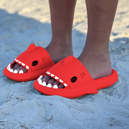 Vista 6 de The Cloudsharks Originals - Sandalias de tiburón de dibujos animados para hombres y mujeres - Sandalias de tiburón antideslizantes - Pantuflas
