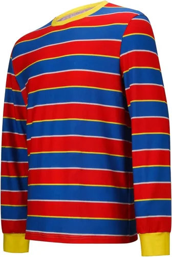 Vista 4 de HORNIGHT Camiseta de Bert Ernie para hombre, multicolor, a rayas, manga larga, disfraz de Halloween y cosplay