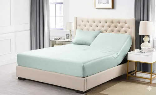Vista 31 de Royal Tradition Sábana bajera ajustable de viscosa de bambú, tamaño individual XL, bolsillo profundo, sábanas extremadamente suaves, beige sólido