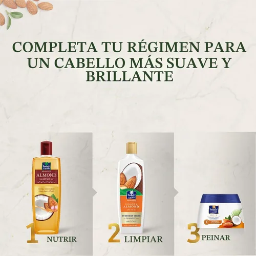 Vista 6 de Parachute Advansed Aceite de almendras para el cabello con coco, para cabello suave y sedoso, aumenta el brillo y la suavidad, sin parabenos ni