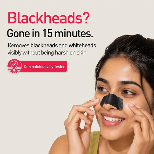 Vista 2 de Sirona Tiras de nariz de carbón de bambú para mujer, paquete de 8, eliminación instantánea e indolora de puntos blancos, puntos negros, limpiador