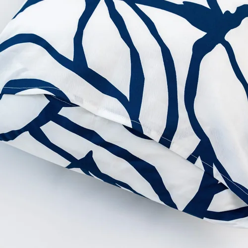 Vista 5 de YuHeGuoJi Fundas de almohada florales tamaño Queen 100% algodón, juego de 2 fundas de almohada azules y blancas, fundas de almohada decorativas