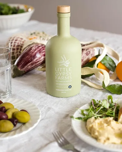 Vista 6 de AOVE reliquia Little Gypsy Farms - Aceite de oliva virgen extra griego cultivado en finca Variedad de oliva más saludable 5X polifenoles