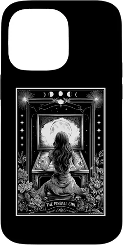 Vista 21 de The Pinball Girl Retro Arcade Game 80s Tarot Card Skeleton Case for iPhone 17