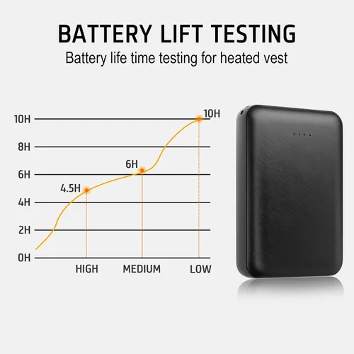 Vista 4 de Chaleco calefactable, batería externa de 10000 mAh para chaqueta calefactable, chaleco eléctrico, sudaderas con capucha para hombre y mujer