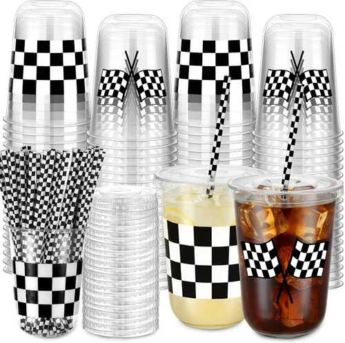 Vista 13 de LemonRoad - Juego de 50 tazas de lazo rosa de 16 onzas para decoración