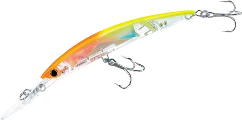 Vista 7 de Yo-Zuri Crystal 3D Minnow Deep Diver Señuelo articulado, amarillo naranja, 5-1/4 pulgadas Azul plateado