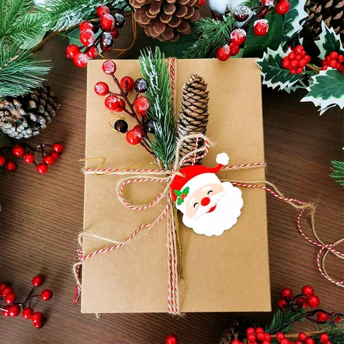 Vista 7 de UNIQUEED - Cuerda de algodón de Navidad, cuerda de algodón de 328 pies, cordel de regalo de Navidad para envolver regalos (rojo y verde) 1