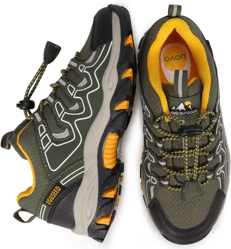 Vista 7 de UOVO Tenis para niños y niñas, para senderismo, correr, caminar al aire libre, tenis impermeables antideslizantes