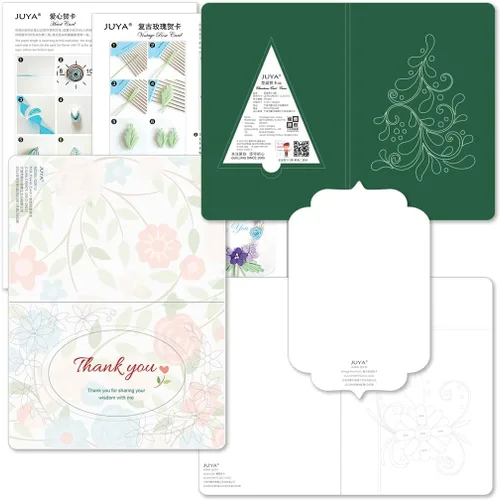 Vista 6 de JUYA Kit de fabricación de tarjetas de felicitación Quilling Mega Pack 10 Kits diferentes