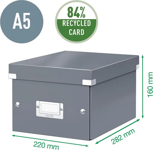 Vista 4 de Leitz 60430054 Caja de almacenamiento A5, rango de clic y tienda, pequeña, verde