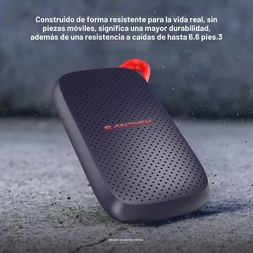Vista 6 de Sandisk SSD portátil de 500 GB, velocidades de lectura de hasta 1000 MB/s Negro