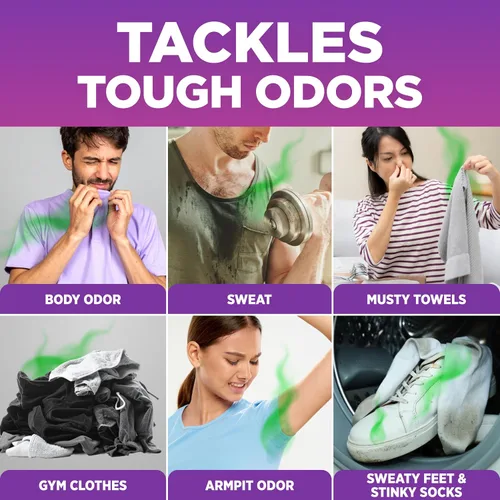 Vista 3 de ARM & HAMMER Odor Blasters Enjuague Profundo y Revitalizante para Telas, Aditivo para Lavandería, Elimina Sudor y Olores a Humedad, Aroma Fresh