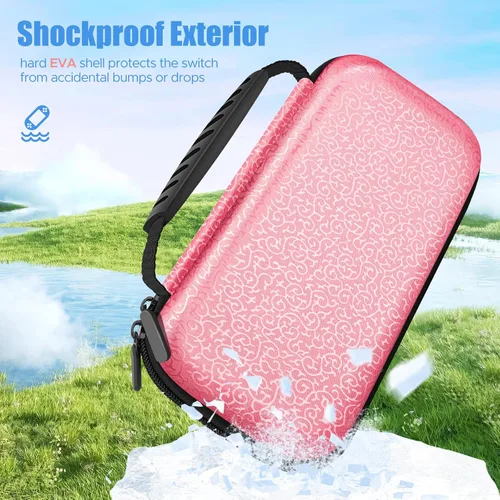 Vista 2 de homicozy Carrying Case for Nintendo Switch and Switch OLED Console,Hard Travel Case Shell Pouch for Nintendo Switch Console & Accessories,Protective