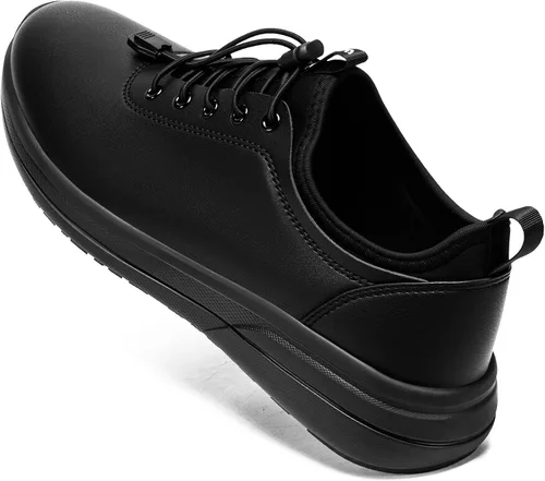 Vista 6 de LARNMERN Zapatos de trabajo antideslizantes para hombre, zapatos de cocina impermeables para cocinero, zapatos de trabajo, antideslizantes