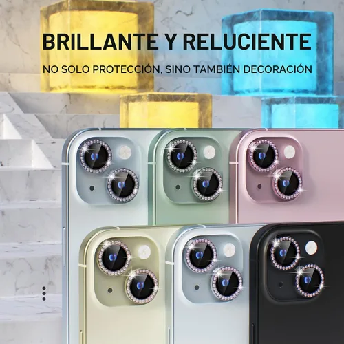 Vista 7 de Choiche Compatible para iPhone 15/iPhone 15 Plus Protector de Lente de Cámara Brillante, Vidrio Templado 9H Cubierta de Cámara Protector de Pantalla