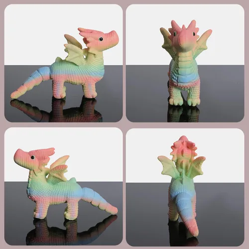 Vista 5 de Bonita decoración de dragones alados para estantería de escritorio en casa, regalo único para amigos y familiares, mini figura de dragón criatura