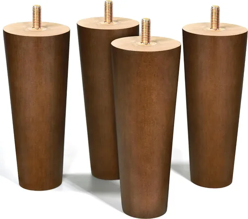 Vista 11 de Juego de 4 patas para muebles, patas de madera para sofá, mesa, aparador, banco, estantería