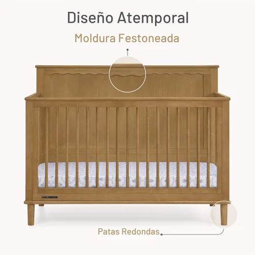 Vista 6 de Delta Children Penelope - Cuna convertible 6 en 1, certificado Greenguard Gold, bellota Acorn