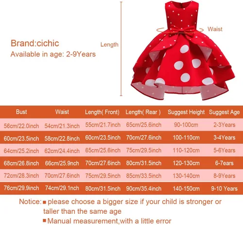 Vista 4 de Elegante vestido de lunares para niñas, para iglesia, vacaciones, concursos, cumpleaños, fiesta de té, vestido de fiesta de princesa vintage, 2-10