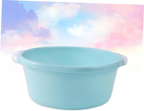 Vista 3 de Healifty Lavabo clásico de 2 piezas, azul, 13.6 x 11.2 in, estilo granja, plástico, independiente, rectangular, drenaje central, acabado pintado