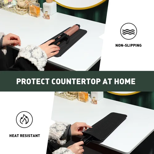 Vista 6 de ZAXOP - Funda de silicona resistente para plancha, rizador, herramientas calientes para el cabello (negro)