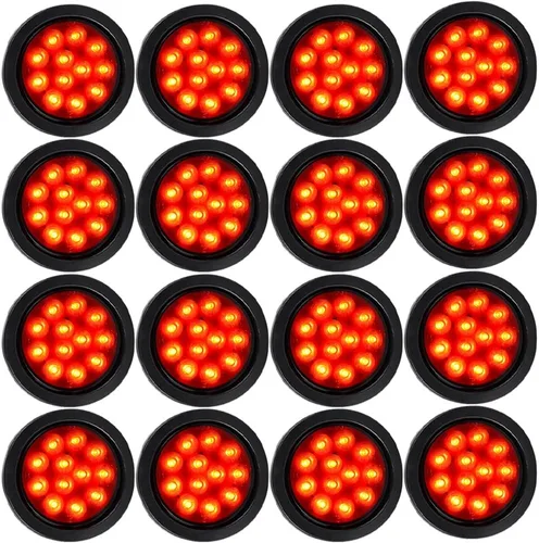 Vista 49 de Kit de tapones de cableado con cubierta de hule para luz trasera LED redonda de 4", 12 ledes, para RV, camioneta