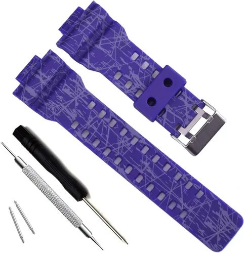 Vista 9 de My Time OliBoPo - Correa de repuesto de resina natural para reloj Casio G-Shock GD120/GA-100/GA-110/GA-100C