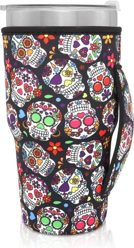 Vista 62 de Fundas Aislantes de Neopreno Portavasos con Asa para Vasos Tumbler de 20oz, Funda Reutilizable para Café Helado Para Tazas de Café de 30oz - 32oz
