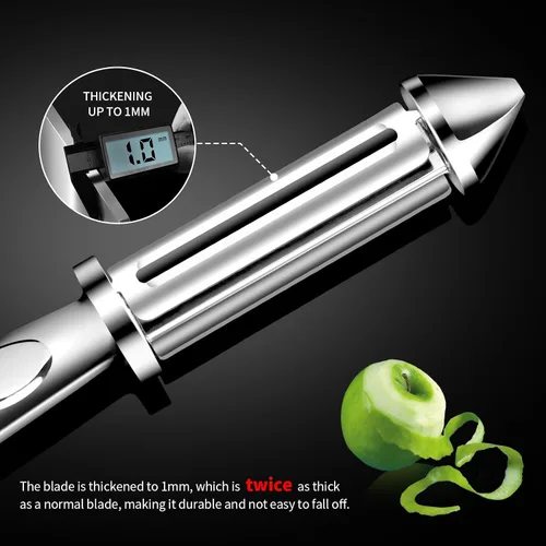 Vista 7 de MAD SHARK Peladores de verduras ultra afilados para cocina, frutas, manzanas, patatas, diseño con mango ergonómico antideslizante, acero inoxidable