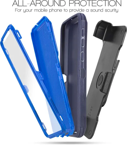 Vista 7 de Funda para LG K41, LG Harmony 4, LG Premier Pro Plus con pantalla incorporada, resistente a los impactos, absorción de impactos, funda protectora