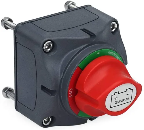 Vista 4 de Spurtar Interruptor de desconexión de batería de automóvil, 12 V, 24 V, 48 V, 1-2 ambas apagadas, interruptor de apagado de batería, apagado