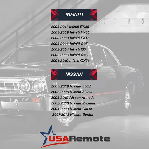 Vista 4 de USARemote Llavero remoto de entrada sin llave 4btn para I35 G35 350Z Altima Maxima Sentra