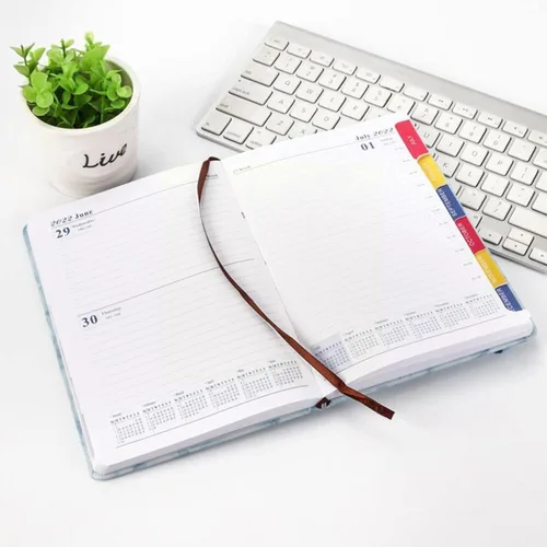 Vista 5 de Agenda diaria semanal y mensual 2022, agenda A5, papelería, organizador de 365 días, bloc de notas, calendario