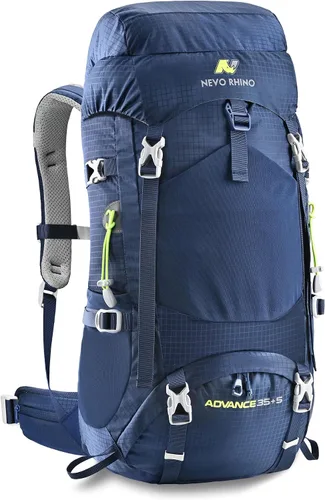 Vista 12 de N NEVO RHINO Mochila de senderismo con marco interno 40L con cubierta de Negro