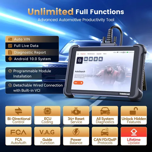 Vista 2 de THINKCAR THINKSCAN 689 OBD2 escáner, herramienta de escaneo bidireccional con 34+ restablecimiento, más de 3000 pruebas activas, codificación ECU