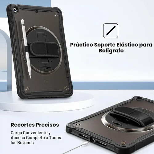 Vista 3 de ProCase Funda Resistente para iPad de 9ª/8ª/7ª Generación de 10.2 Pulgadas 2021/2020/2019 Funda, Cubierta Resistente de Servicio Pesado a Prueba