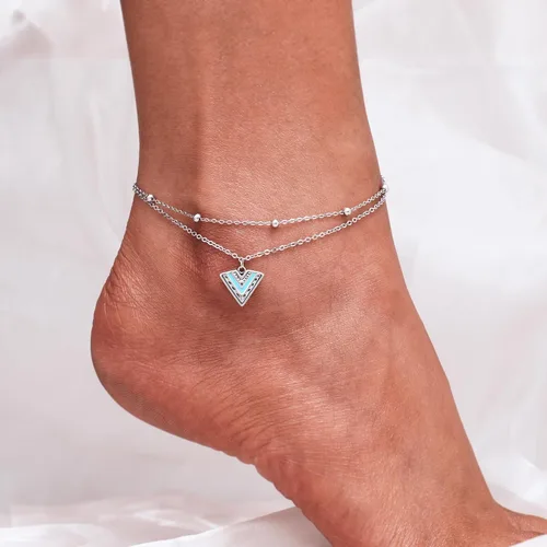 Vista 81 de CHIC & ARTSY Tobilleras de plata de ley S925 para mujer, pulsera de tobillo ajustable multicapa para playa, joyería de verano para mujer, de 10 a 11
