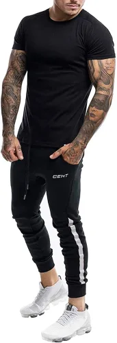 Vista 7 de Wangdo Pantalones deportivos ajustados para hombre, pantalones de entrenamiento para gimnasio, pantalones deportivos cónicos, pantalones deportivos