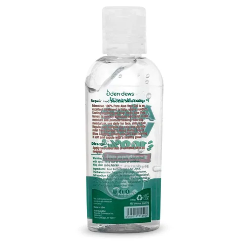 Vista 4 de Eden Dews Gel orgánico de aloe vera 100% gel, hidratante, cuidado de la piel y el cabello, fabricado en Estados Unidos, sin perfume (1, (2 onzas)