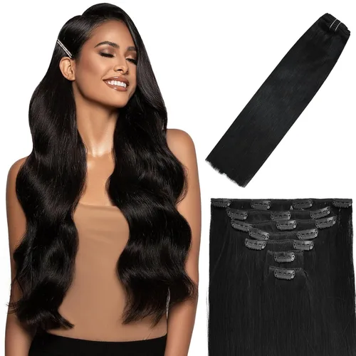 Vista 18 de Extensiones de cabello humano real con broches, 4.23 oz, 7 unidades, extensiones de cabello humano real con clip, de 14 pulgadas, rubio ceniza a