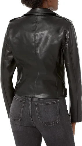 Vista 2 de BLANKNYC Ropa de lujo para mujer, chaqueta de motocicleta semiajustada de piel vegana