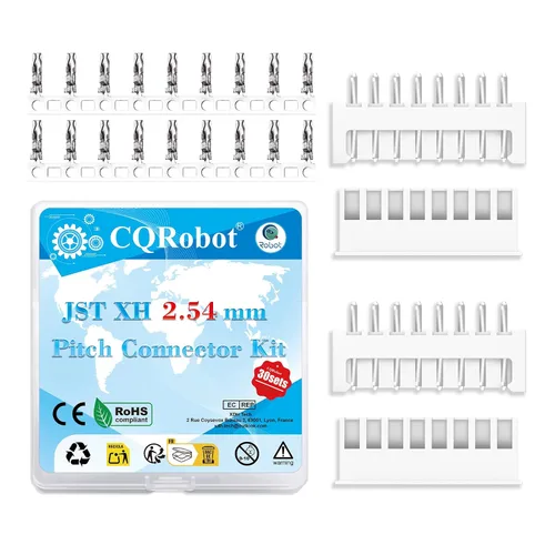 Vista 86 de CQRobot JST EL 4.5 mm de paso 2 pines conector electrónico IC macho, enchufes hembra carcasa y kit de terminales de crimpado en T macho/hembra. 50