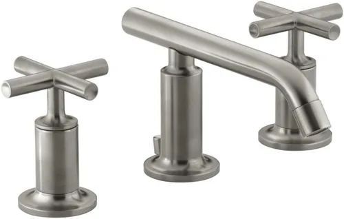 Vista 22 de KOHLER K-14408-4-AF Purist - Grifo para lavabo de baño, 3 agujeros, manijas de palanca alta generalizadas y boquilla de cuello de cisne alto, 1.2