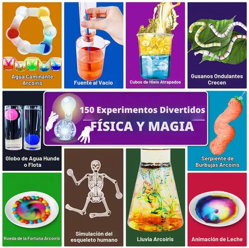 Vista 3 de UNGLINGA 150 Experimentos Kit de Ciencias para Niños y Niñas, Juguetes Kit S.T.E.M Ideas de Regalos Cumpleaños Navidad, Química Romper Geodas