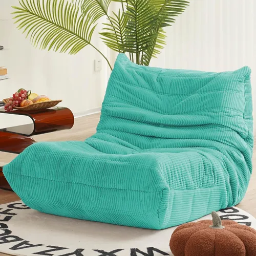Vista 13 de N&V Silla junto a la chimenea, sofá de suelo sin brazos de mediados de siglo, silla de salón de suelo suave de corduroy premium, silla de sofá