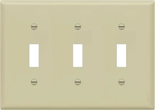 Vista 14 de ENERLITES - Placa de pared para interruptor de palanca triple sin tornillos, cubierta de interruptor de luz segura para niños, tamaño estándar de 3