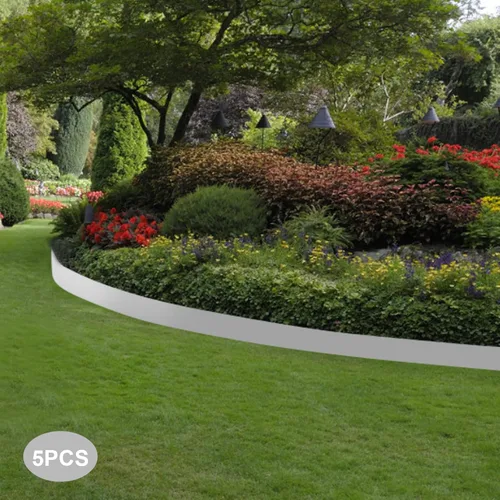 Vista 2 de Borde de acero flexible para césped: 5 piezas de 3 x 39 pulgadas de borde metálico para jardín y patio de jardín, 16.25 pies de longitud de bordes