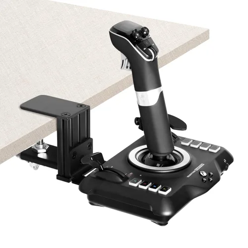 Vista 3 de HUYE Metal Desk Mount Bracket Holder Compatible with Turtle Beach VelocityOne Flight Stick & Logitech G Extreme 3D Pro USB Joystick for Windows